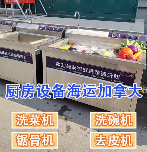 厨房设备，洗菜机，去皮机海运到加拿大