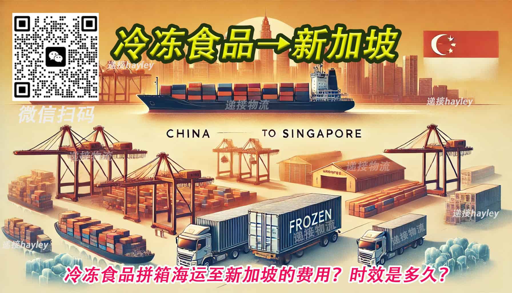 如何计算冷冻食品拼箱海运至新加坡的费用？时效是多久？