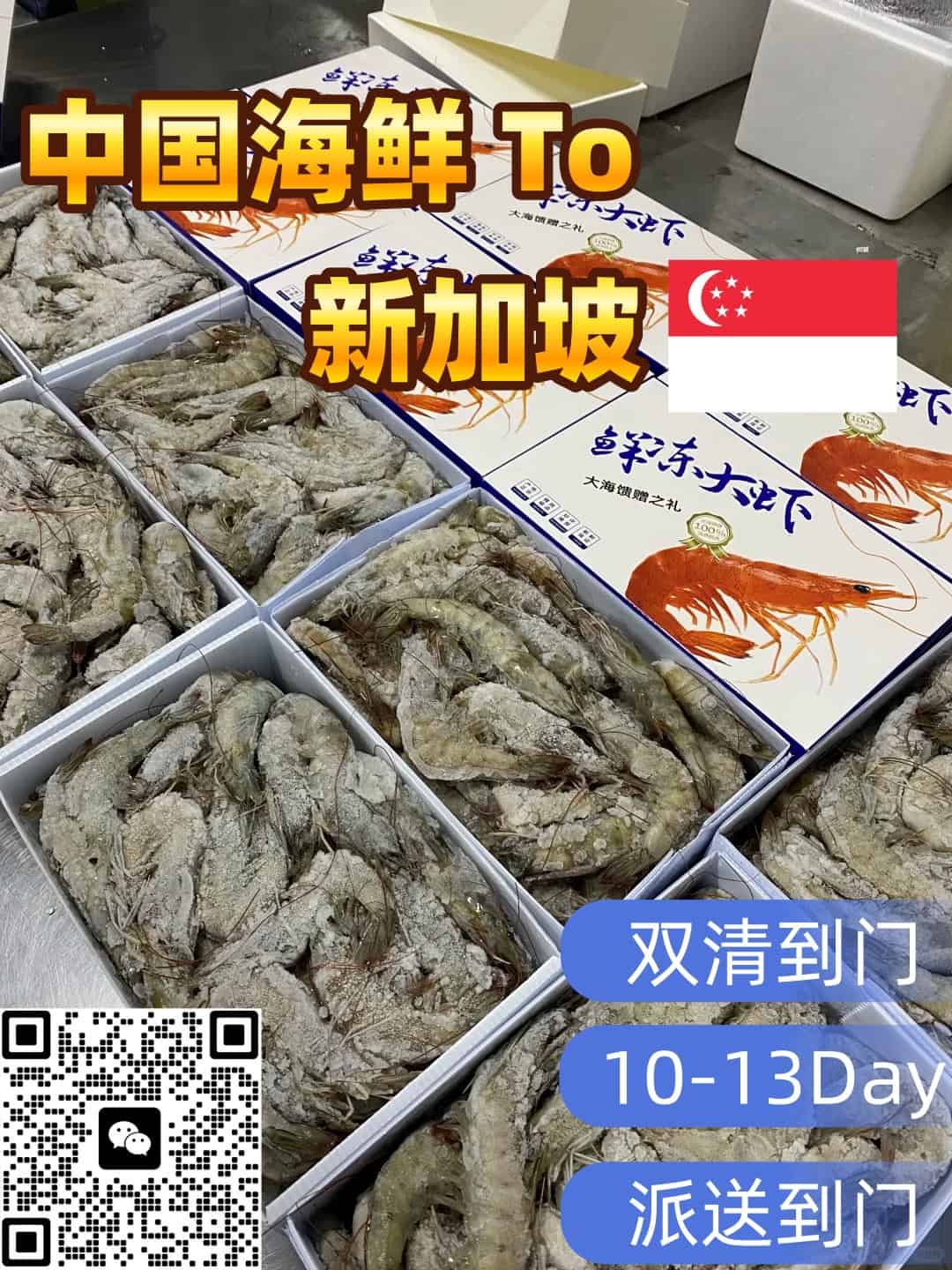 海鲜深海虾海运新加坡