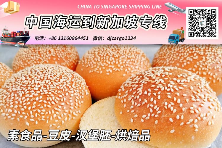 素食品-豆皮-汉堡胚-烘焙品冷链整柜拼箱海运到新加坡