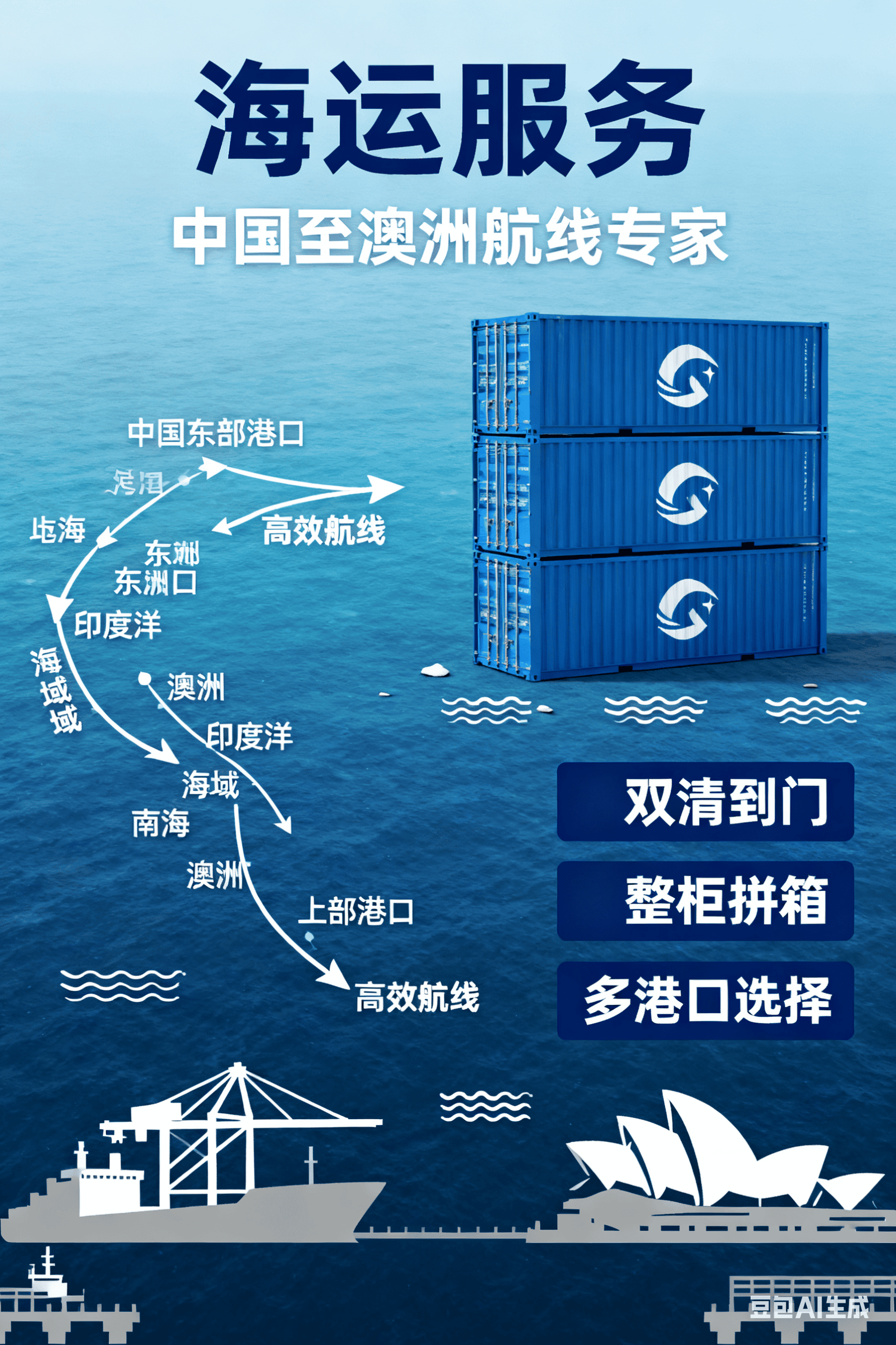 澳洲本地海运公司双清到门服务