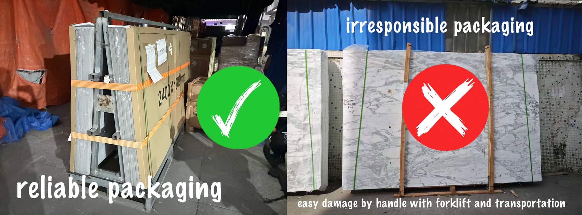 good packaging compare bad packaging