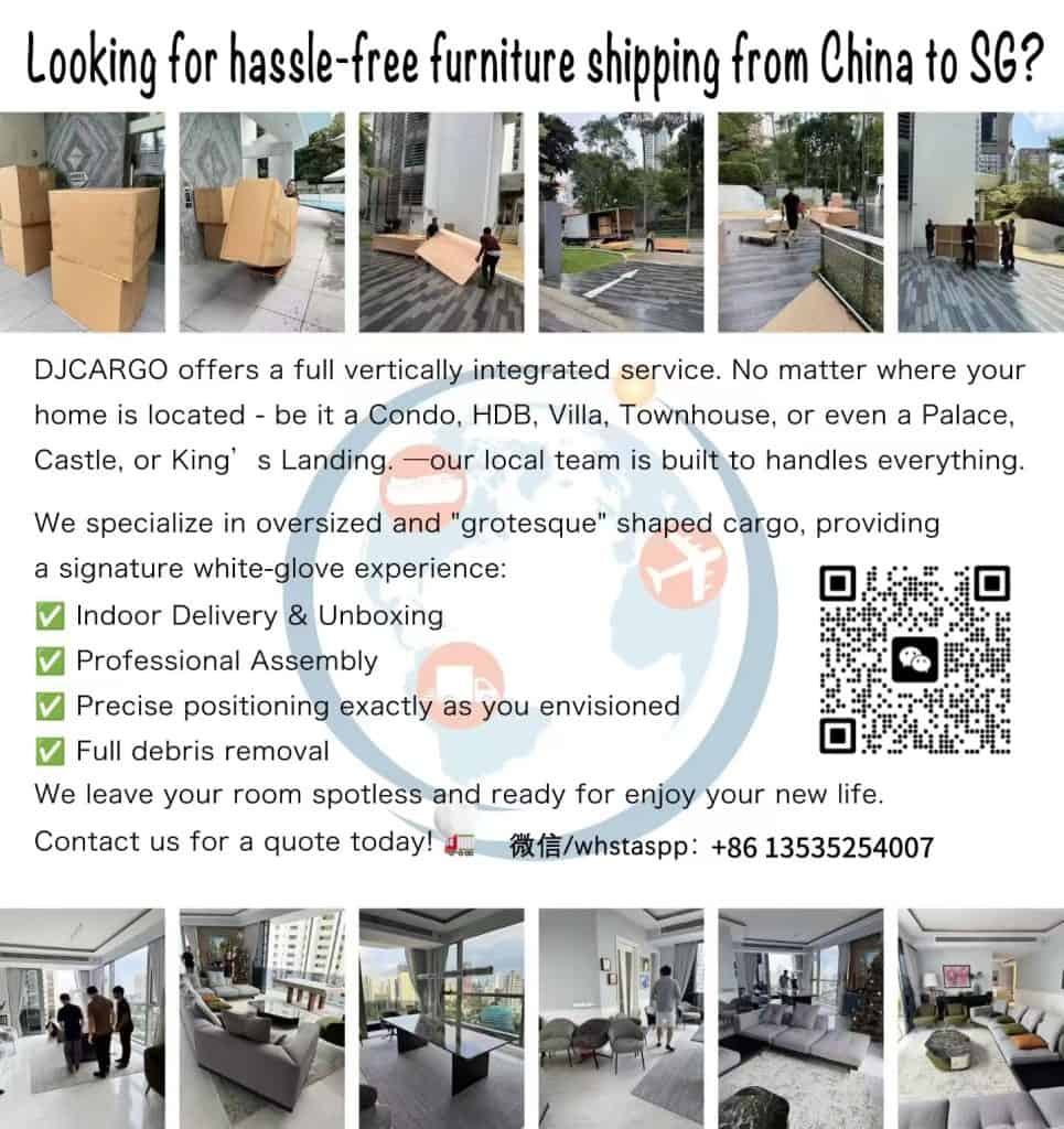 广州发40尺柜家具到新加坡多少钱?双清门到门全解析