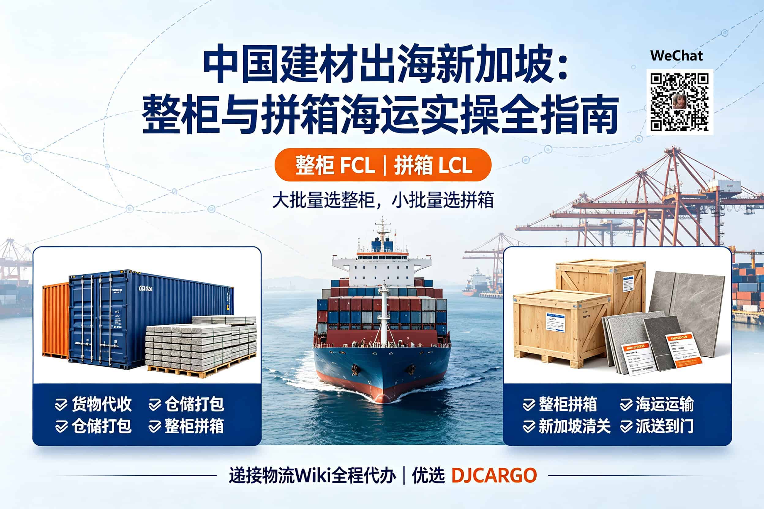 Sea freight for construction materials to Singapore