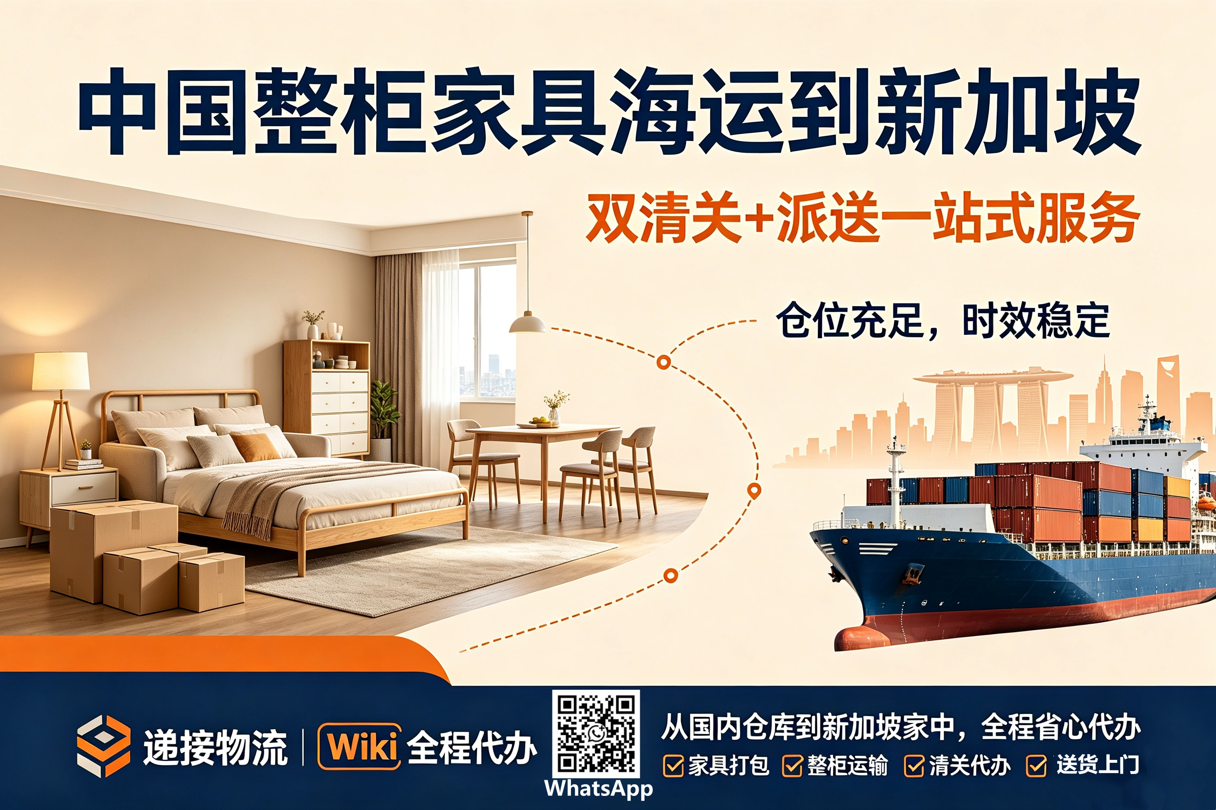 Full Container Load (FCL) Sea Shipping of Furniture to Singapore