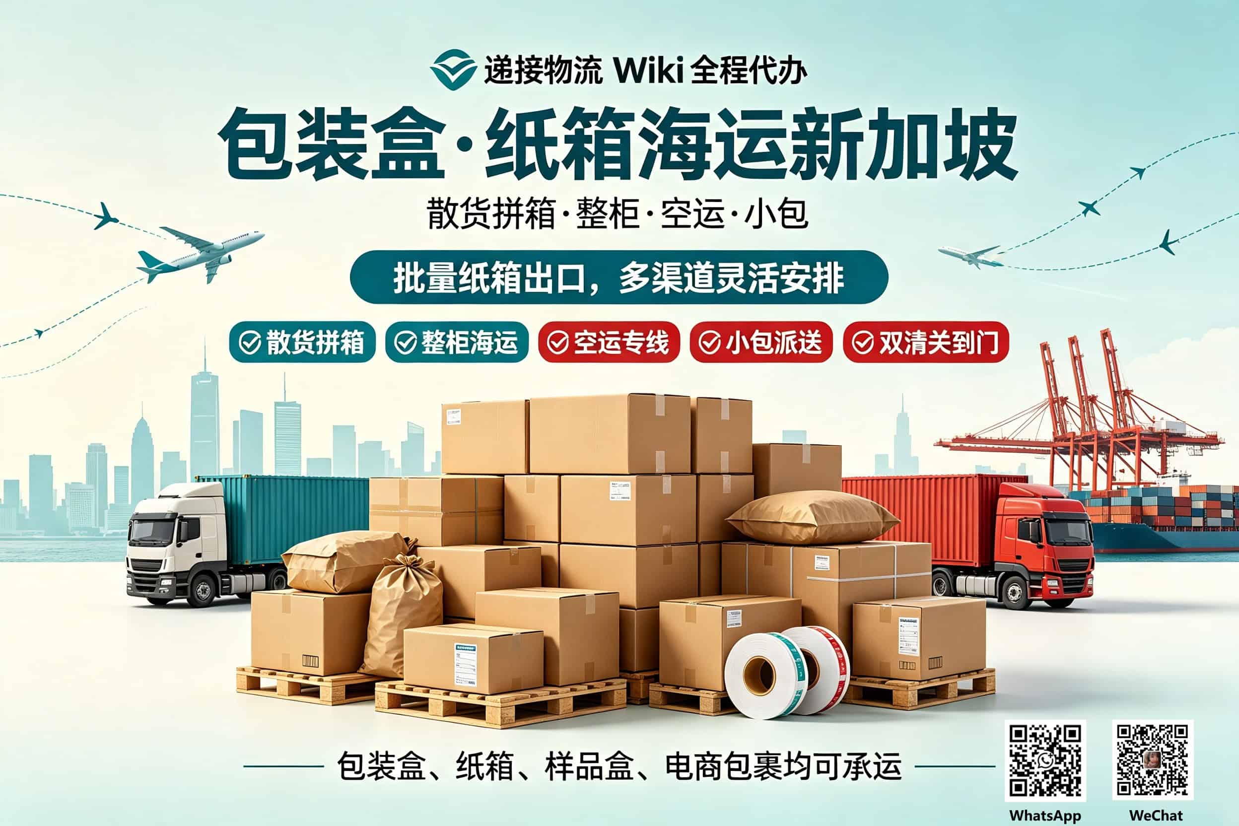 Shipping packaging boxes to Singapore by sea