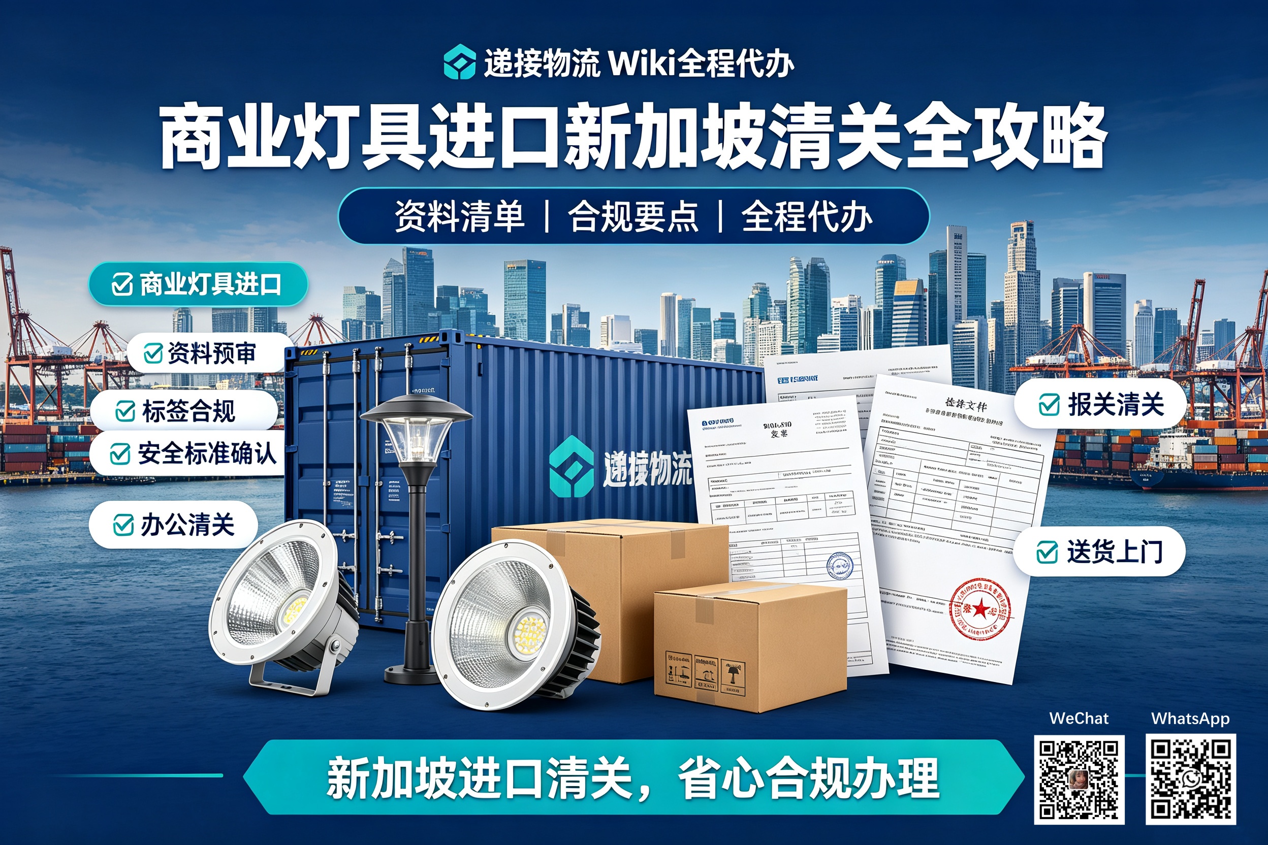 Door-to-door sea shipping for lighting fixtures to Singapore