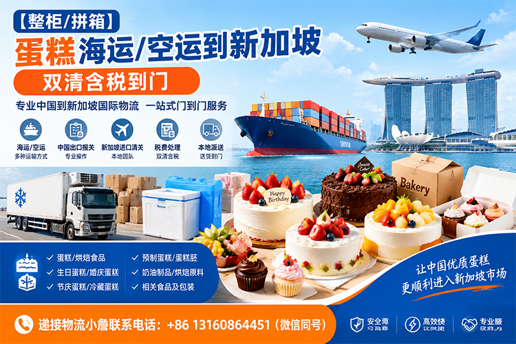 【整柜/拼箱】蛋糕海运/空运到新加坡双清含税到门