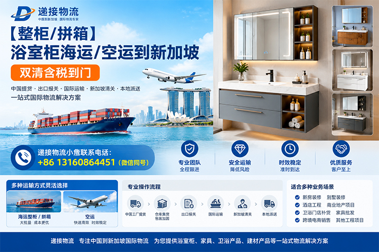 【整柜/拼箱】浴室柜海运/空运到新加坡双清含税到门